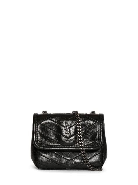 Saint Laurent Micro Niki Leather Airpods Crossbody Case In .